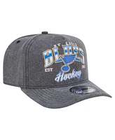 New Era Men's Charcoal St. Louis Blues Throwback Washed A-Frame Pre-Curved 9FIFTY Snapback Hat