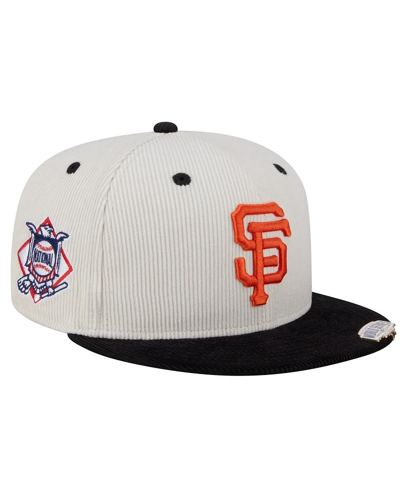 New Era Men's Cream/Black San Francisco Giants Two-Tone Corduroy 59FIFTY Fitted Hat