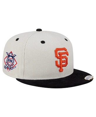 New Era Men's Cream/Black San Francisco Giants Two-Tone Corduroy 59FIFTY Fitted Hat
