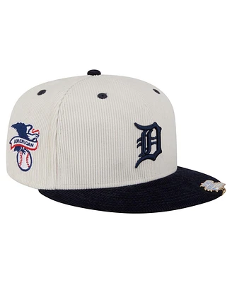 New Era Men's Cream/Navy Detroit Tigers Two-Tone Corduroy 59FIFTY Fitted Hat