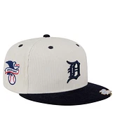 New Era Men's Cream/Navy Detroit Tigers Two-Tone Corduroy 59FIFTY Fitted Hat