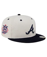 New Era Men's Cream/Navy Atlanta Braves Two-Tone Corduroy 59FIFTY Fitted Hat