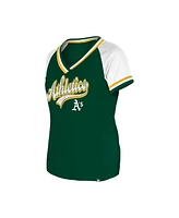 New Era Women's Green Athletics Gameday Raglan V-neck T-Shirt