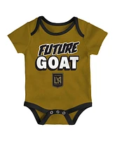 Outerstuff Newborn Black/Heather Gray/Gold Lafc Loyal Buddies Bodysuit 3-Pack