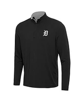 Antigua Men's Black Detroit Tigers Content Quarter-Zip Sweatshirt