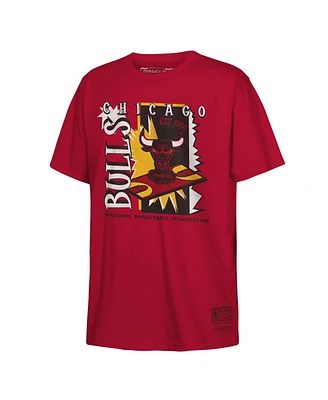 Mitchell & Ness Big Boys and Girls Red Chicago Bulls Retro '90s Poster T-Shirt