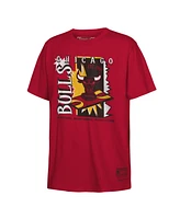 Mitchell & Ness Big Boys and Girls Red Chicago Bulls Retro '90s Poster T-Shirt