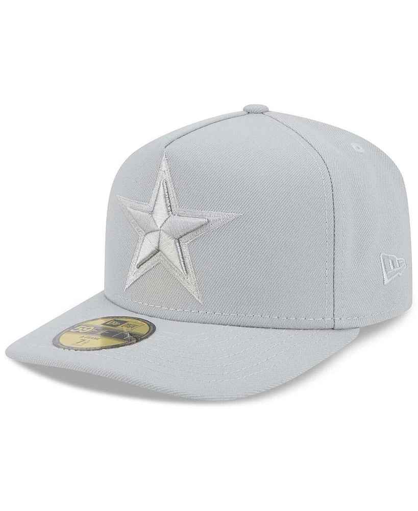 New Era Men's Gray Dallas Cowboys Color Pack A-Frame 59FIFTY Fitted Hat