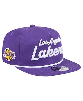 New Era Men's Purple Los Angeles Lakers Team Text Golfer Snapback Hat