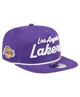 New Era Men's Purple Los Angeles Lakers Team Text Golfer Snapback Hat