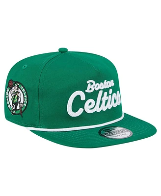 New Era Men's Kelly Green Boston Celtics Team Text Golfer Snapback Hat