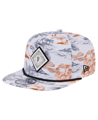 New Era Men's White San Francisco Giants Printed Island Golfer Snapback Hat