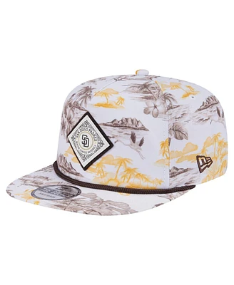 New Era Men's White San Diego Padres Printed Island Golfer Snapback Hat