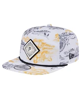 New Era Men's White Pittsburgh Pirates Printed Island Golfer Snapback Hat