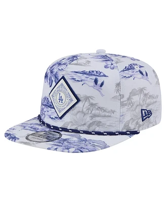 New Era Men's White Los Angeles Dodgers Printed Island Golfer Snapback Hat