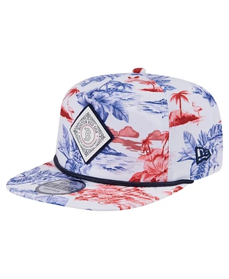New Era Men's White Boston Red Sox Printed Island Golfer Snapback Hat