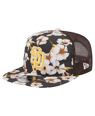 New Era Men's Brown San Diego Padres Adventure Pattern Golfer Trucker Snapback Hat