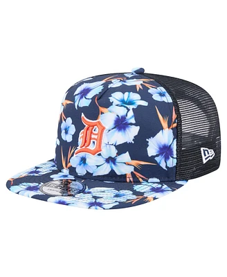 New Era Men's Navy Detroit Tigers Adventure Pattern Golfer Trucker Snapback Hat