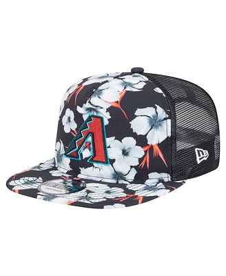 New Era Men's Black Arizona Diamondbacks Adventure Pattern Golfer Trucker Snapback Hat