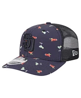 New Era Men's Black San Diego Padres Adventure Drinks Pattern 9SEVENTY Stretch-Snap Hat