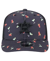 New Era Men's Black Houston Astros Adventure Drinks Pattern 9SEVENTY Stretch-Snap Hat