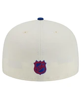 New Era Men's White York Rangers Chrome Two-Toned 59FIFTY Fitted Hat