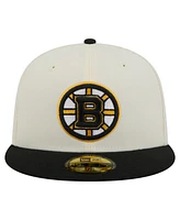 New Era Men's White Boston Bruins Chrome Two-Toned 59FIFTY Fitted Hat