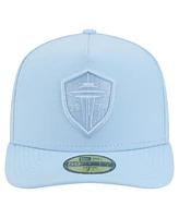 New Era Men's Light Blue Seattle Sounders Fc Color Pack A-Frame 59FIFTY Fitted Hat