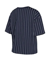 New Era Women's Navy Houston Astros 2025 City Connect Boxy Pinstripe T-Shirt