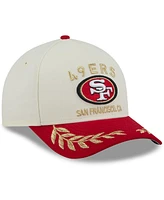 New Era Men's Cream/Scarlet San Francisco 49ers 2025 Nfl Draft 9FORTY A-Frame M-Crown Adjustable Hat