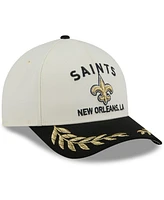 New Era Men's Cream/Black New Orleans Saints 2025 Nfl Draft 9FORTY A-Frame M-Crown Adjustable Hat
