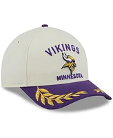 New Era Men's Cream/Purple Minnesota Vikings 2025 Nfl Draft 9FORTY A-Frame M-Crown Adjustable Hat