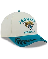 New Era Men's Cream/Teal Jacksonville Jaguars 2025 Nfl Draft 9FORTY A-Frame M-Crown Adjustable Hat