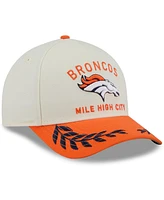 New Era Men's Cream/Orange Denver Broncos 2025 Nfl Draft 9FORTY A-Frame M-Crown Adjustable Hat