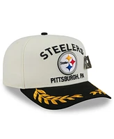 New Era Men's Cream/Black Pittsburgh Steelers 2025 Nfl Draft A-Frame 59FIFTY Fitted Hat
