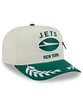 New Era Men's Cream/Green York Jets 2025 Nfl Draft A-Frame 59FIFTY Fitted Hat