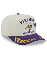 New Era Men's Cream/Purple Minnesota Vikings 2025 Nfl Draft A-Frame 59FIFTY Fitted Hat