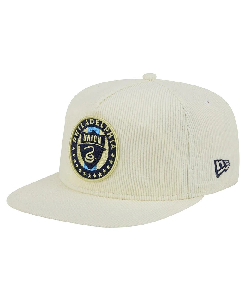 New Era Men's Cream Philadelphia Union 2025 Kickoff Snapback Golfer Hat