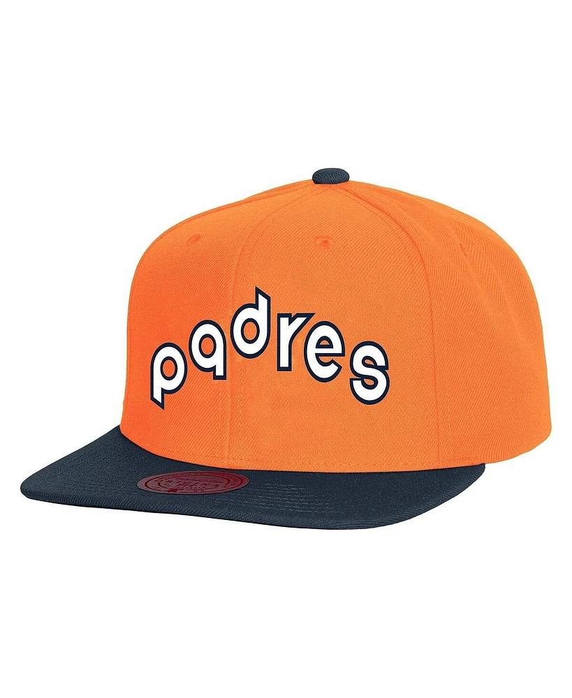 Mitchell & Ness Men's Orange/ San Diego Padres Cooperstown Collection Basic Flip Snapback Hat