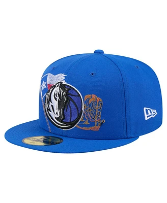 New Era Men's Blue Dallas Mavericks State Stitch 59FIFTY Fitted Hat