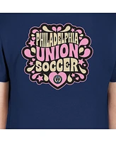 New Era Big Girls Navy Philadelphia Union Bubble Heart T-Shirt