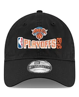 New Era Men's Black New York Knicks 2025 Nba Playoffs 9TWENTY Adjustable Hat