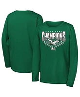 Outerstuff Big Boys and Girls Kelly Green Philadelphia Eagles Super Bowl Lix Champions Retro Diamond Long Sleeve T-Shirt