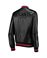 The Wild Collective Women's Black Atlanta United Fc Full-Snap Bomber Jacket