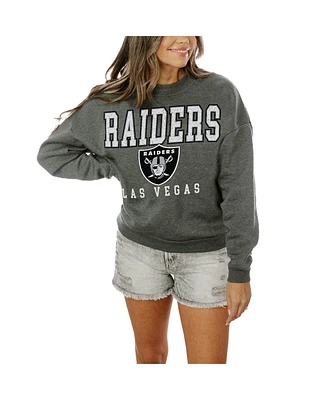 Gameday Couture Women's Charcoal Las Vegas Raiders Bring The Energy Pullover Sweatshirt