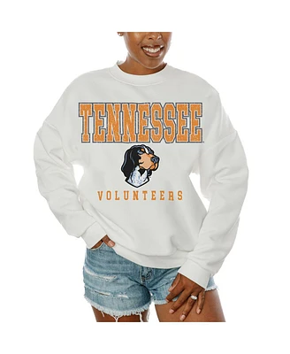 Gameday Couture Women's White Tennessee Volunteers Freestyle Fleece Pullover Sweatshirt