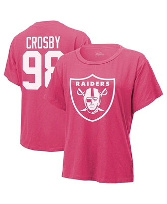 Majestic Women's Maxx Crosby Pink Las Vegas Raiders Name Number T-Shirt