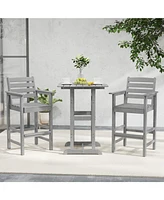 Patio Hdpe Adirondack Bar Chairs Set of 2 with Wide Armrests