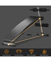 Adjustable Decline Sit-Up Bench with Arc Shape – Perfect for Full-Body Core Exercise at Home
