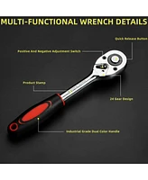 46 Pieces Mechanic Tool Kit Dr. Ratchet Socket Wrench Set With Storage Case, Includes Bit Sockets And Extension Bar